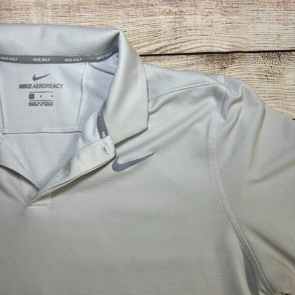 Nike AeroReact Golf Polo Shirt Mens Large grey Dri-FIT Performance Preowned - Picture 8 of 11